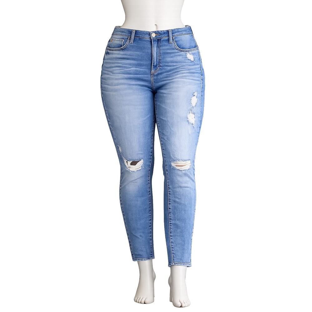 Torrid Blue Premium Distressed Denim Sky High Skinny Jeans – Plus Size 24R